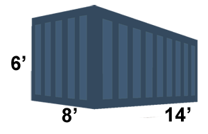 20 yard container dimensions