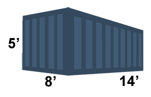15 yard container dimensions